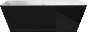 Deante Hiacynt, volně stojící akrylátová vana 160x75cm, černá-bílá, KDH_B16W