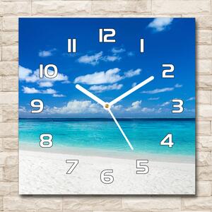 Skleněné hodiny čtverec Tropická pláž pl_zsk_30x30_f_151547263