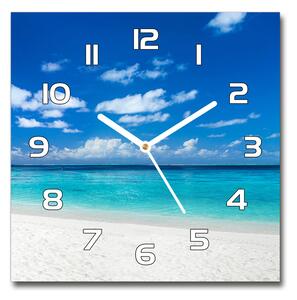 Skleněné hodiny čtverec Tropická pláž pl_zsk_30x30_f_151547263