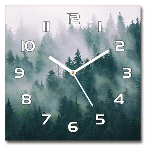 Skleněné hodiny čtverec Mlha nad lesem pl_zsk_30x30_f_167720092