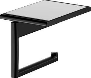 Keuco kolekce 2, držák na toaletní papír, otevřený, s odkládací plochou, šířka role 100 mm, matná černá, 1 ks