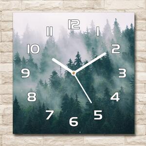 Skleněné hodiny čtverec Mlha nad lesem pl_zsk_30x30_f_167720092