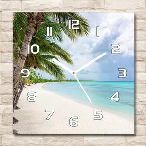 Skleněné hodiny čtverec Tropická pláž pl_zsk_30x30_f_176119996