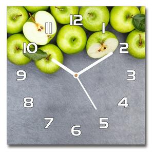 Skleněné hodiny čtverec Zelená jablka pl_zsk_30x30_f_177833879