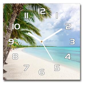 Skleněné hodiny čtverec Tropická pláž pl_zsk_30x30_f_176119996