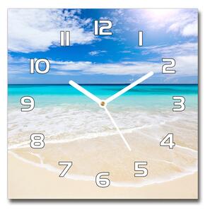 Skleněné hodiny čtverec Tropická pláž pl_zsk_30x30_f_32914566