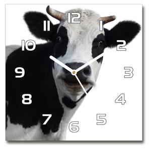 Skleněné hodiny čtverec Strakatá kráva pl_zsk_30x30_f_38327134