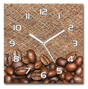 Skleněné hodiny čtverec Zrnka kávy pl_zsk_30x30_f_39909310