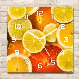 Skleněné hodiny čtverec Citrusové ovoce pl_zsk_30x30_f_41404635