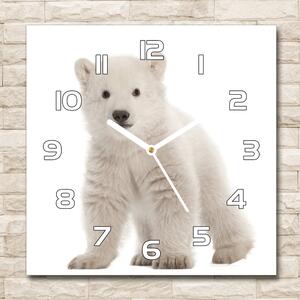 Skleněné hodiny čtverec Polární medvídek pl_zsk_30x30_f_42045391