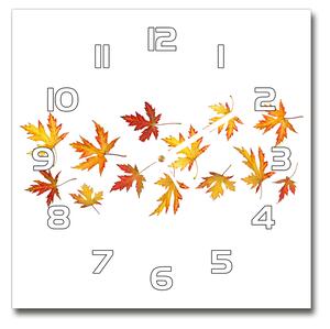 Skleněné hodiny čtverec Podzimní listí pl_zsk_30x30_f_45893425