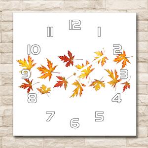 Skleněné hodiny čtverec Podzimní listí pl_zsk_30x30_f_45893425