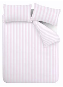 Bílé/růžové povlečení na dvoulůžko 200x200 cm Stripe Tease – Sassy B