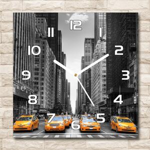 Skleněné hodiny čtverec Taxi New York pl_zsk_30x30_f_44846834