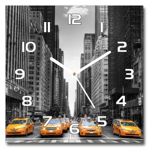 Skleněné hodiny čtverec Taxi New York pl_zsk_30x30_f_44846834