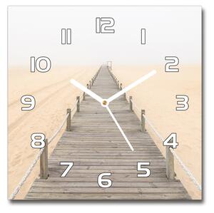 Skleněné hodiny čtverec Stezka na pláži pl_zsk_30x30_f_47540889