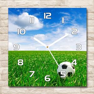 Skleněné hodiny čtverec Fotbal na louce pl_zsk_30x30_f_48400387