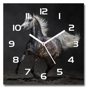 Skleněné hodiny čtverec Šedý arabský kůň pl_zsk_30x30_f_49747605