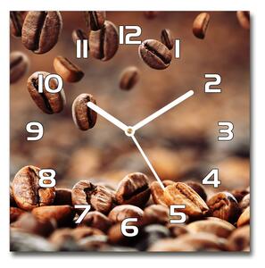 Skleněné hodiny čtverec Zrnka kávy pl_zsk_30x30_f_49006486