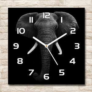 Skleněné hodiny čtverec Africký slon pl_zsk_30x30_f_49228540
