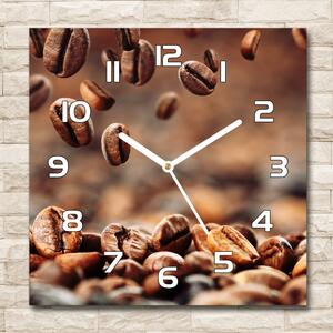 Skleněné hodiny čtverec Zrnka kávy pl_zsk_30x30_f_49006486