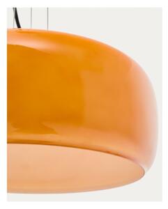 Oranžové LED závěsné svítidlo se skleněným stínidlem ø 38 cm Reig – Kave Home 3