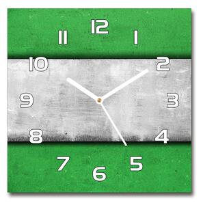 Skleněné hodiny čtverec Zelená zeď pl_zsk_30x30_f_51823590