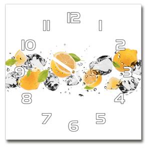Skleněné hodiny na stěnu Citron a voda pl_zsk_30x30_f_52519204