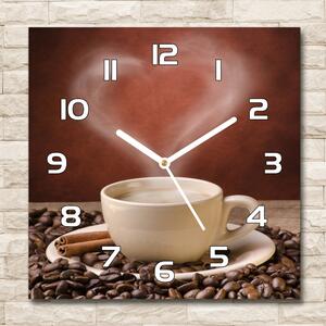 Skleněné hodiny na stěnu Aromatická káva pl_zsk_30x30_f_54277714
