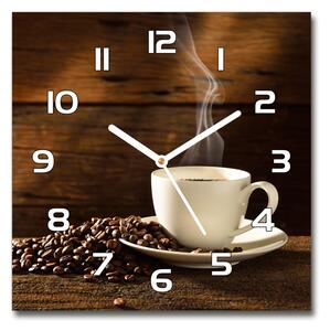 Skleněné hodiny na stěnu Šálek kávy pl_zsk_30x30_f_54604060