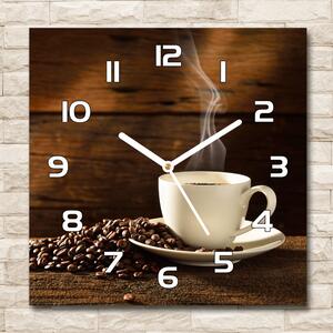 Skleněné hodiny na stěnu Šálek kávy pl_zsk_30x30_f_54604060