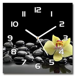 Skleněné nástěnné hodiny čtverec Orchidej pl_zsk_30x30_f_53476359