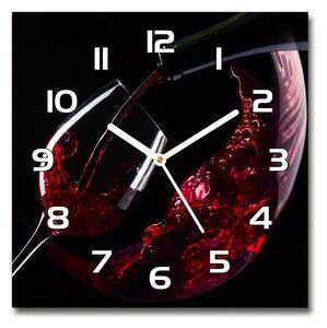 Skleněné hodiny na stěnu Červené víno pl_zsk_30x30_f_54930015