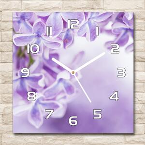 Skleněné hodiny čtverec Květiny bzu pl_zsk_30x30_f_58135324