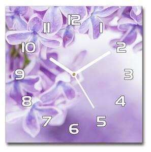 Skleněné hodiny čtverec Květiny bzu pl_zsk_30x30_f_58135324