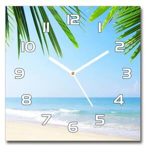Skleněné hodiny čtverec Tropická pláž pl_zsk_30x30_f_5838209