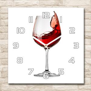 Skleněné hodiny čtverec Červené víno pl_zsk_30x30_f_61113320
