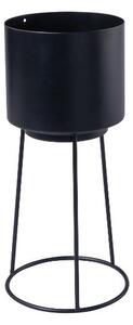 Livarno® Květináč s kovovým stojanem, 14 cm (černá) (100407391001)
