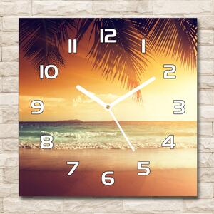 Skleněné hodiny čtverec Tropická pláž pl_zsk_30x30_f_61252272