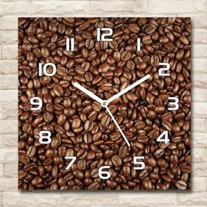 Skleněné hodiny čtverec Zrnka kávy pl_zsk_30x30_f_61382214