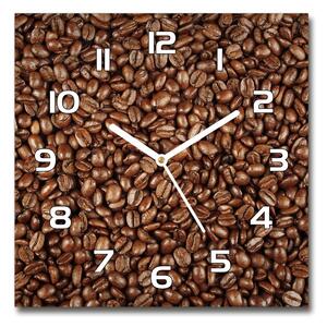 Skleněné hodiny čtverec Zrnka kávy pl_zsk_30x30_f_61382214