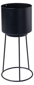 Livarno® Květináč s kovovým stojanem, 14 cm (černá) (100407391001)