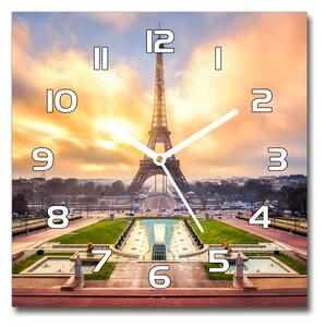Skleněné hodiny čtverec Eiffelova věž Paříž pl_zsk_30x30_f_61738045