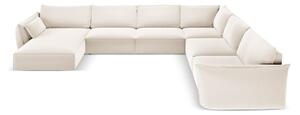 Béžová sametová rohová pohovka (pravý roh/do "U") Vanda – Mazzini Sofas