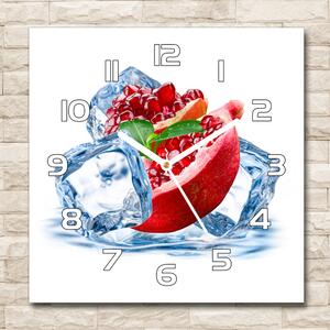 Skleněné hodiny čtverec Granátové jablko s ledem pl_zsk_30x30_f_62722743