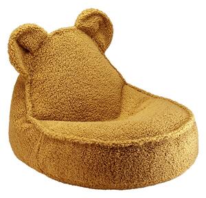 Hnědý dětský sedací vak z textilie bouclé Bear – Wigiwama