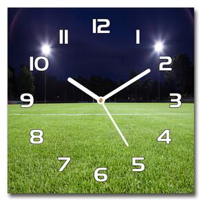Skleněné hodiny čtverec Fotbalové hřiště pl_zsk_30x30_f_65103124