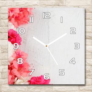 Skleněné nástěnné hodiny čtverec Květiny pl_zsk_30x30_f_65120570