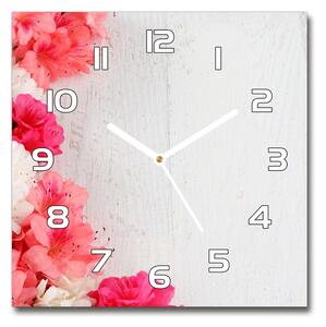 Skleněné nástěnné hodiny čtverec Květiny pl_zsk_30x30_f_65120570
