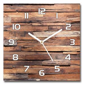 Skleněné hodiny čtverec Dřevěná stěna pl_zsk_30x30_f_65795842